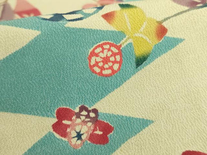 平和屋本店●極上　国画会国展作家　立花長子　九寸開き名古屋帯　花蝶文　逸品　DZAB7833kh6
