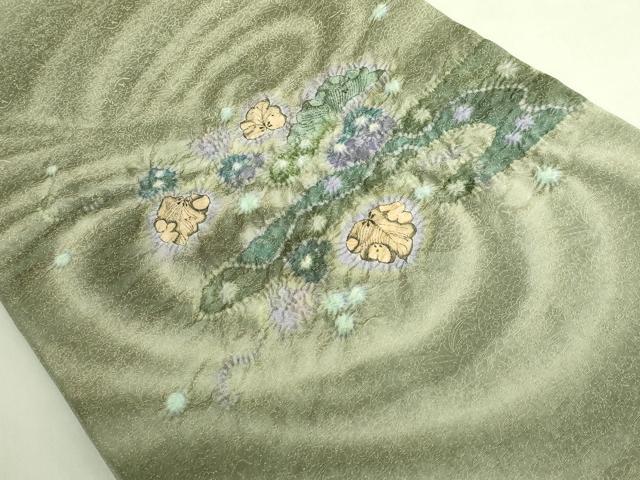 平和屋本店●極上　久保田一竹　幻の辻が花　太鼓柄袋帯　金通し地　逸品　DZAB7836kh6