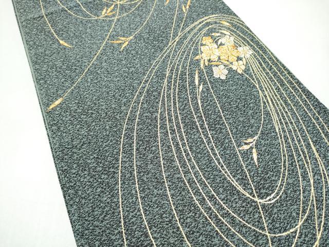 平和屋着物●六通柄袋帯　綴れ　花唐草文　金糸　正絹　逸品　CABI8877hy