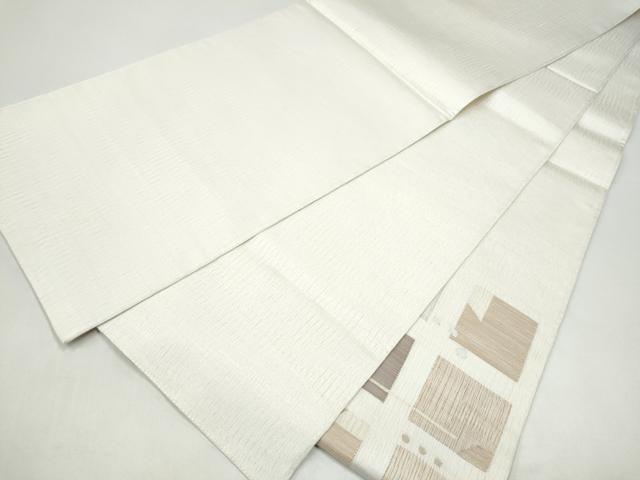 平和屋着物▽太鼓柄袋帯　スリーシーズン　春夏秋　すくい織　幾何学文様　金銀糸　正絹　逸品　CABI8884hy