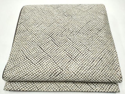 平和屋着物●六通柄袋帯　鹿の子文様　金糸　金糸　正絹　逸品　CABI8876hy