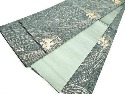 平和屋着物●六通柄袋帯　綴れ　花唐草文　金糸　正絹　逸品　CABI8877hy