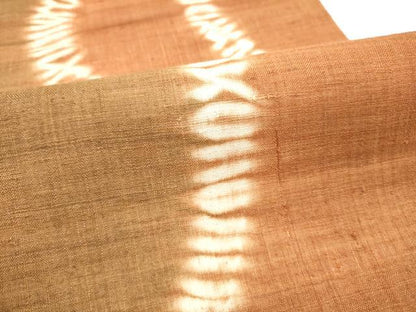 平和屋着物●全通柄袋帯　紬地　絞り　よろけ縞　正絹　逸品　CABI9012hy