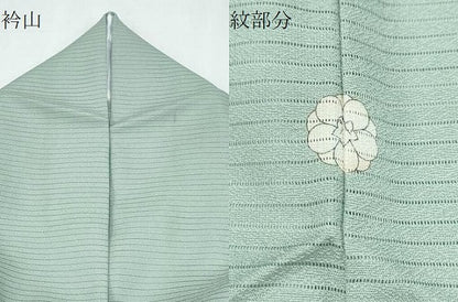 平和屋着物＊夏物　色無地　絽　裏葉柳色　洗える着物　CABI1387th