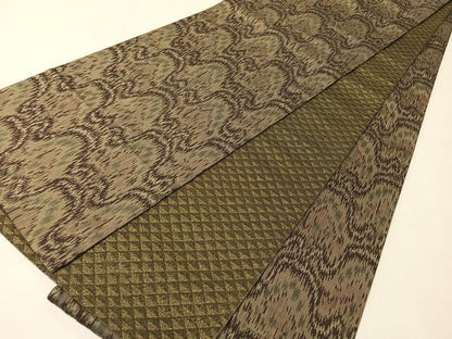 平和屋着物●両面　全通柄袋帯　太子間道　正絹　逸品　CABI4342vp