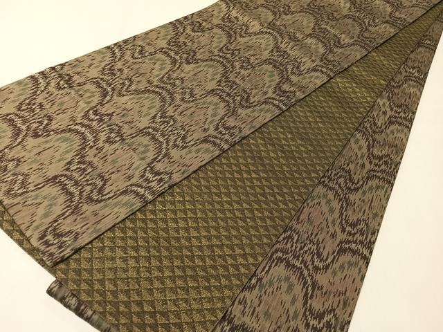 平和屋着物●両面　全通柄袋帯　太子間道　正絹　逸品　CABI4342vp