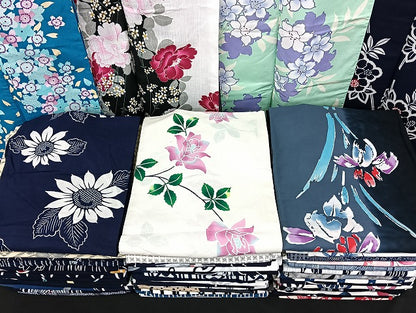 平和屋着物■浴衣 まとめて 45点 菖蒲 向日葵 花柄 綿紅梅 ラメ 型染め 暈し染め R･KIKUCHIブランド 着用可能多数 未使用品あり mmm1204