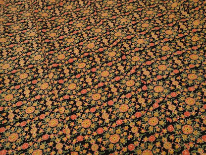 平和屋着物■上質な小紋　草花文　黒地　正絹　逸品　CABI7781ev