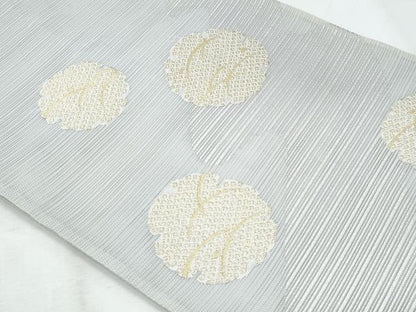 平和屋着物＊夏物　六通柄袋帯　雪輪芝草文　金銀糸　正絹　逸品　CABI5734fb