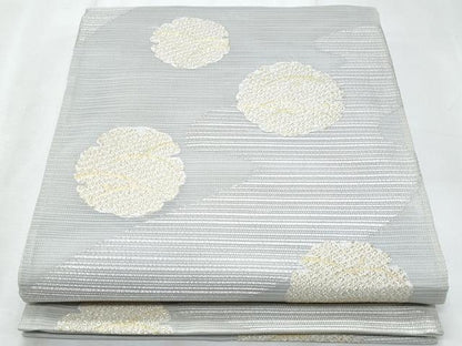 平和屋着物＊夏物　六通柄袋帯　雪輪芝草文　金銀糸　正絹　逸品　CABI5734fb