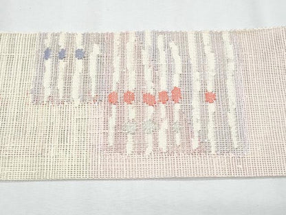 平和屋着物＊夏物　八寸名古屋帯　幾何学文　銀糸　正絹　逸品　CABI5816fb