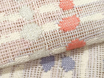 平和屋着物＊夏物　八寸名古屋帯　幾何学文　銀糸　正絹　逸品　CABI5816fb
