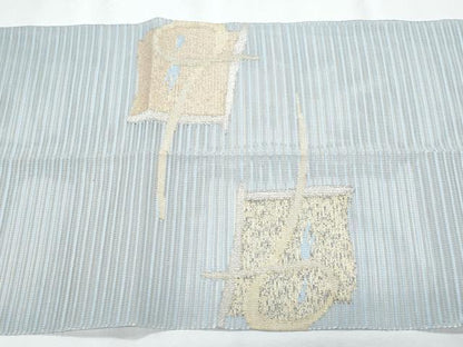 平和屋着物＊夏物　八寸名古屋帯　絽綴れ　格子　金銀糸　正絹　逸品　CABI5818fb