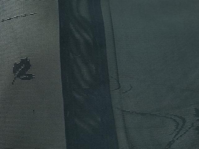 平和屋着物＊夏物　色無地　絽　流水舞葉紋紗　錆鼠色　正絹　逸品　DABG9820sf