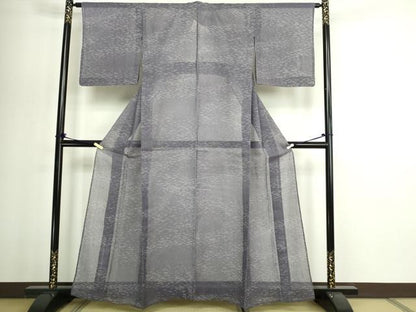 平和屋着物＊夏物　紗紬　ろうけつ染め　霞文　正絹　逸品　DABG9833sf