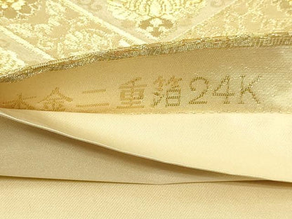 平和屋本店▼六通柄袋帯　天平煌彩文　本金二重箔24ｋ　正絹　逸品　DABG9903sf