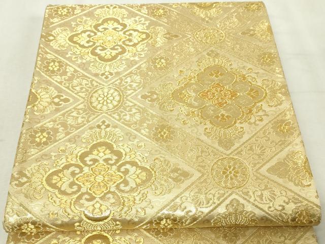 平和屋本店▼六通柄袋帯　天平煌彩文　本金二重箔24ｋ　正絹　逸品　DABG9903sf