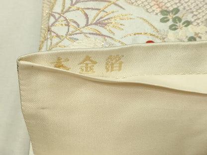 平和屋本店▼六通柄袋帯　唐織　桃山花色紙文　本金箔　正絹　逸品　DABG9930sf