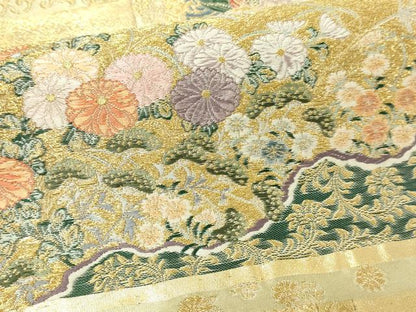 平和屋本店▼六通柄袋帯　琳派格天花文　本金箔　正絹　逸品　DABG9933sf