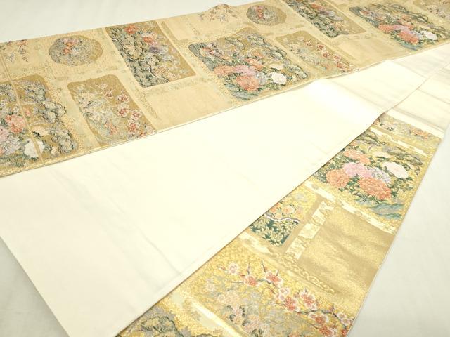 平和屋本店▼六通柄袋帯　琳派格天花文　本金箔　正絹　逸品　DABG9933sf