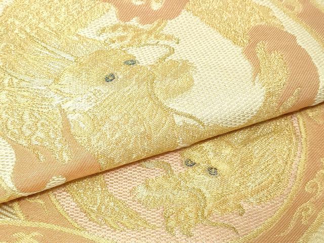 平和屋本店▼六通柄袋帯　龍　本金　正絹　逸品　DABG9972sf