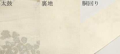 平和屋着物＊夏物　九寸名古屋帯　紫陽花　銀糸　正絹　逸品　CABI8611tx