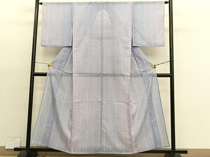 平和屋着物＊夏物　小紋　絽　変わり縞　暈し染め　さんび謹製　洗える着物　BAAX7207hv
