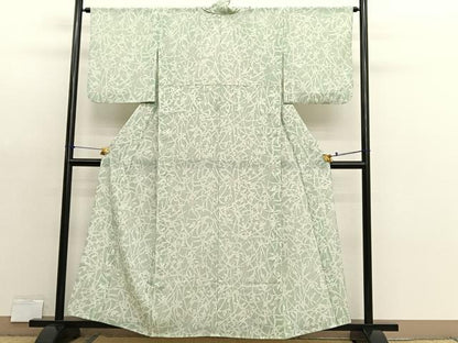 平和屋着物＊夏物　小紋　絽　草花文　洗える着物　BAAX7205hv