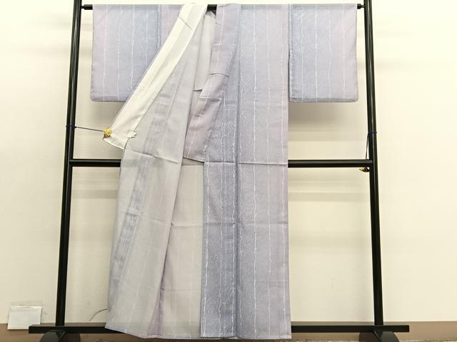 平和屋着物＊夏物　小紋　絽　変わり縞　暈し染め　さんび謹製　洗える着物　BAAX7207hv