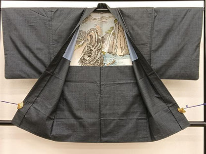 平和屋着物■男性　本場大島紬　アンサンブル　100亀甲　総詰め　正絹　逸品　BAAX7328hv