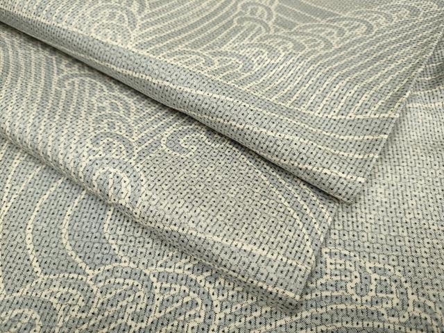 平和屋着物▽本場大島紬　単衣　100亀甲　総詰め　立波文　正絹　逸品　DABH4723du