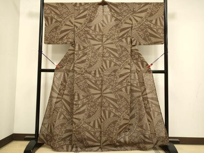 平和屋着物＊夏物　浴衣・小紋兼用　紅紅梅　吉祥花文　正絹　逸品　DABH4726du