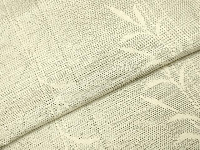 平和屋着物▽本塩沢　単衣　麻の葉間道　正絹　逸品　DABH4727du