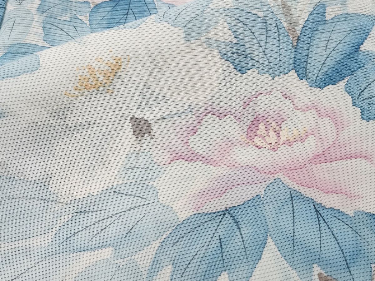 平和屋着物＊夏物 訪問着 絽 手描き 草花文 正絹 逸品 AABF1591jd