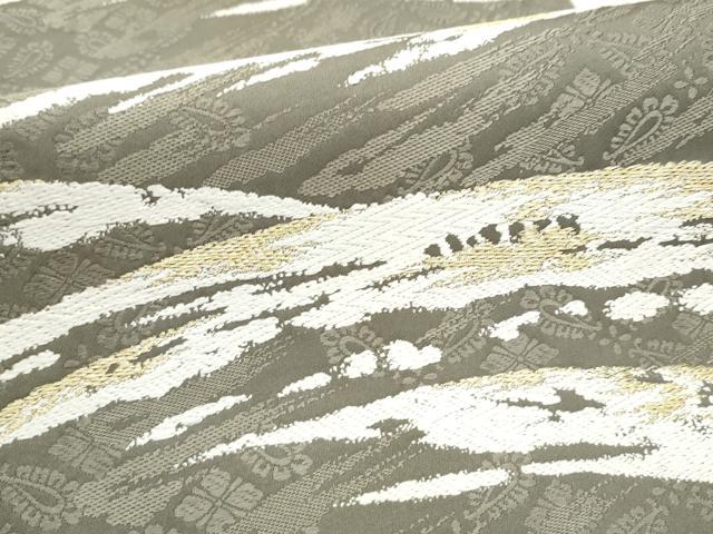 平和屋着物●六通柄袋帯　唐織　霞文　金糸　正絹　逸品　CABI9170hy