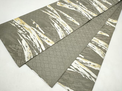 平和屋着物●六通柄袋帯　唐織　霞文　金糸　正絹　逸品　CABI9170hy