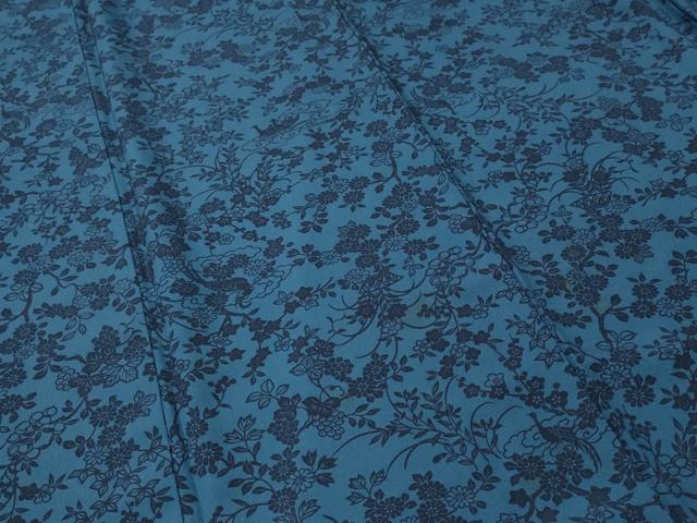 平和屋着物■上質な小紋　藍　型染め　枝花鳥文　正絹　逸品　CABI7949ev