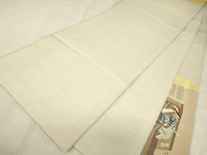 平和屋着物▼明綴れ　太鼓柄袋帯　源氏物語　金糸　正絹　逸品　DABG0860az