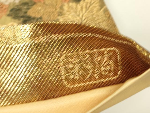 平和屋着物▼六通柄袋帯　色紙重ね蒔絵文　彩箔　金糸　正絹　逸品　DABG0943az