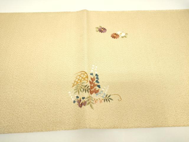 平和屋着物▼中国三大刺繍　スワトウ刺繍　汕頭刺繍　綴れ　太鼓柄袋帯　源氏物語文　金彩　正絹　逸品　DABG0965az