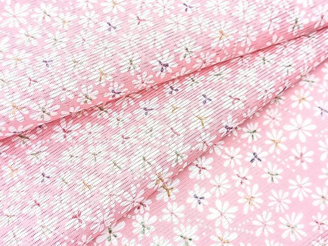 平和屋着物＊夏物　小紋　絽　小花尽くし　洗える着物　BAAX3968yc