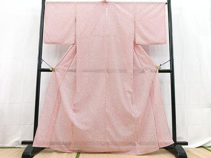 平和屋着物＊夏物　小紋　絽　小花尽くし　洗える着物　BAAX3968yc