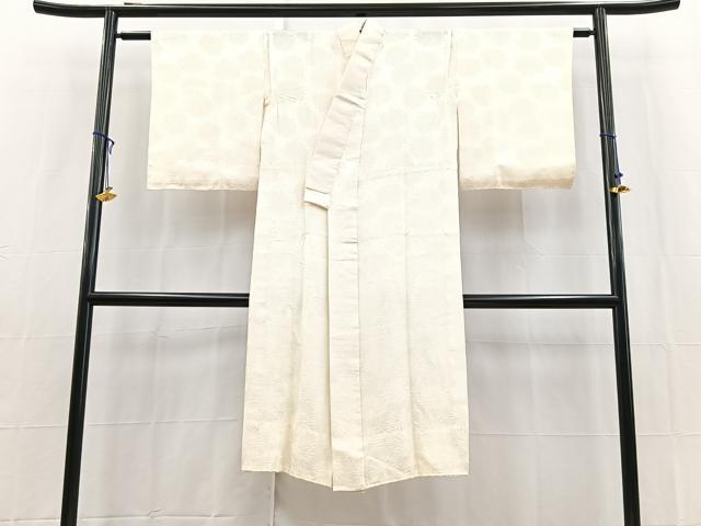 平和屋着物■長襦袢　無双仕立て　花尽くし地紋　正絹　逸品　BAAX9146yc