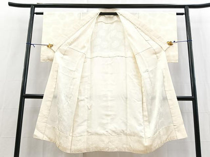 平和屋着物■長襦袢　無双仕立て　花尽くし地紋　正絹　逸品　BAAX9146yc