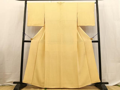 平和屋着物■上質な色無地　蜂蜜色　鬼しぼ縮緬　正絹　逸品　BAAX9027yc