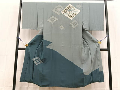平和屋着物■男性　本場大島紬　アンサンブル　長襦袢(袷)セット　80亀甲　総詰め　正絹　逸品　未使用　BAAX9060yc