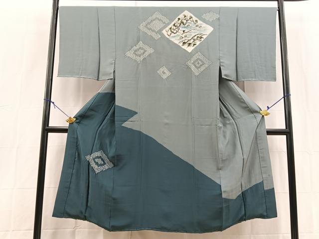 平和屋着物■男性　本場大島紬　アンサンブル　長襦袢(袷)セット　80亀甲　総詰め　正絹　逸品　未使用　BAAX9060yc