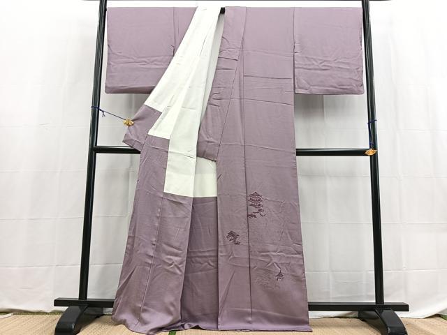 平和屋着物■豪華色留袖　京名所　浅紫色　正絹　逸品　BAAX9080yc