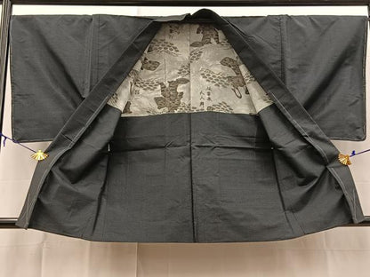 平和屋着物■男性　本場大島紬　アンサンブル　長襦袢(袷)セット　80亀甲　総詰め　正絹　逸品　未使用　BAAX9060yc