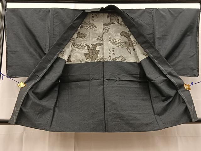 平和屋着物■男性　本場大島紬　アンサンブル　長襦袢(袷)セット　80亀甲　総詰め　正絹　逸品　未使用　BAAX9060yc